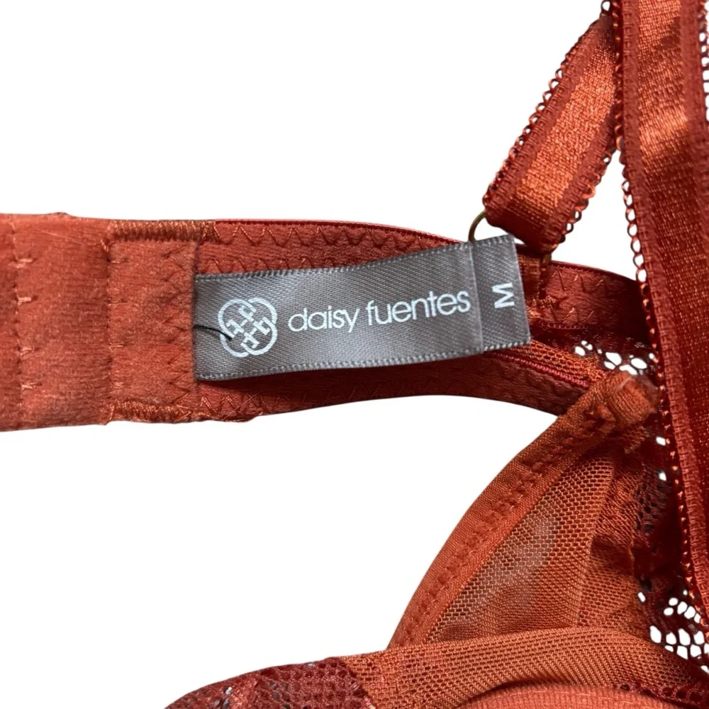 Daisy Fuentes Copper Lace Bodysuit Teddy Med